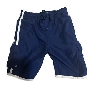 Sand N Sun Boys Swim Trunks Size 6/7 Blue White